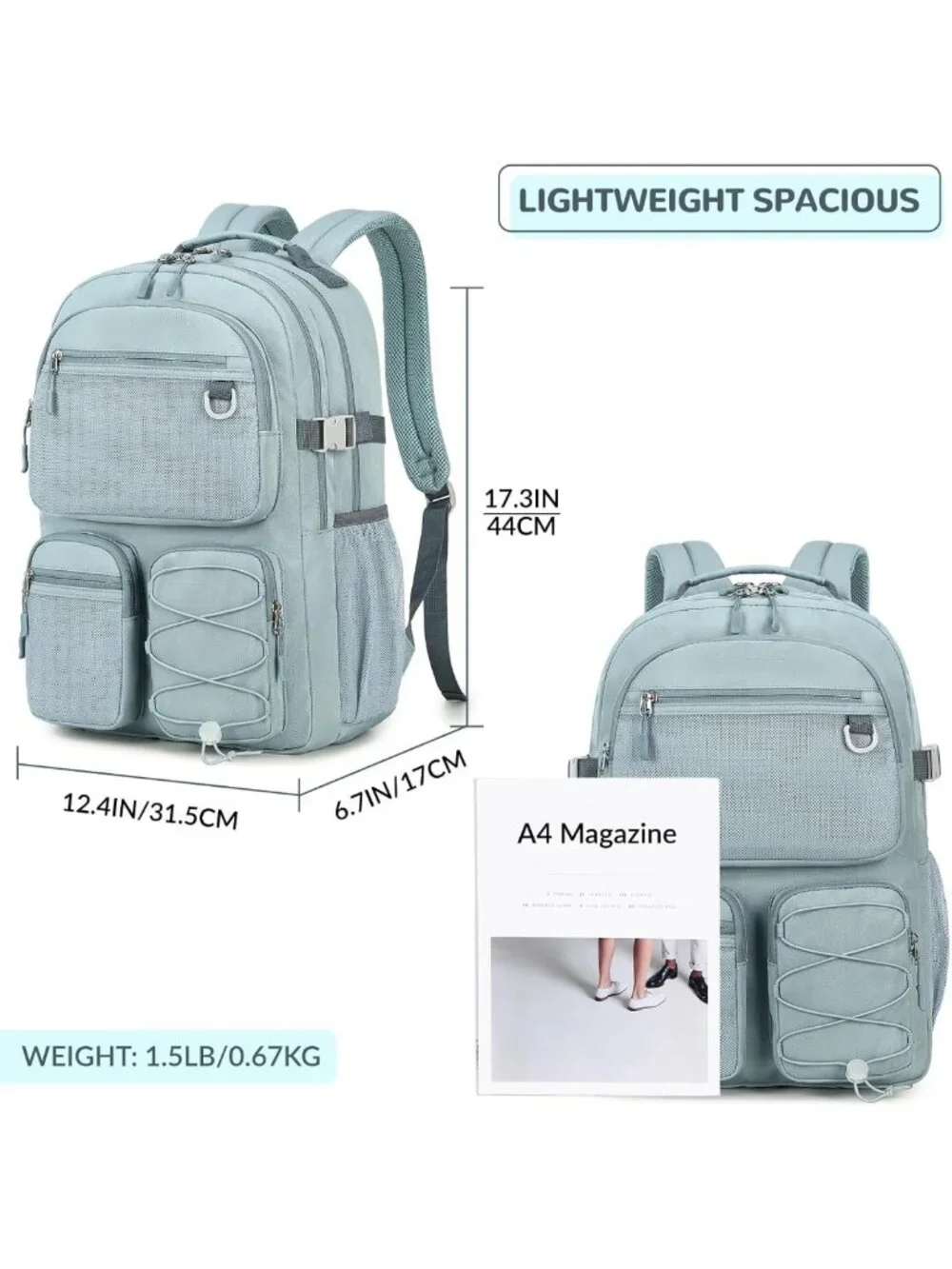 Water-Resistant Backpack for School & Travel, 15.6